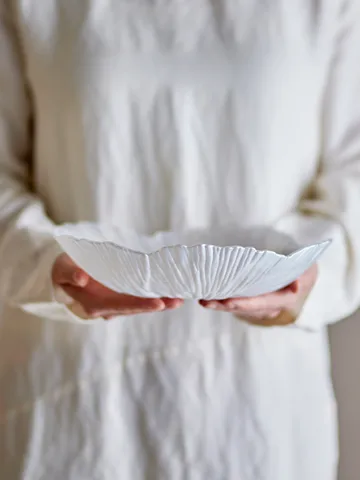 Iani skål glas Ø26 cm - Hvid - Bloomingville