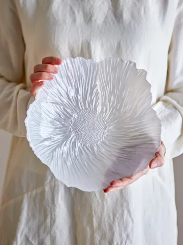 Iani skål glas Ø26 cm - Hvid - Bloomingville