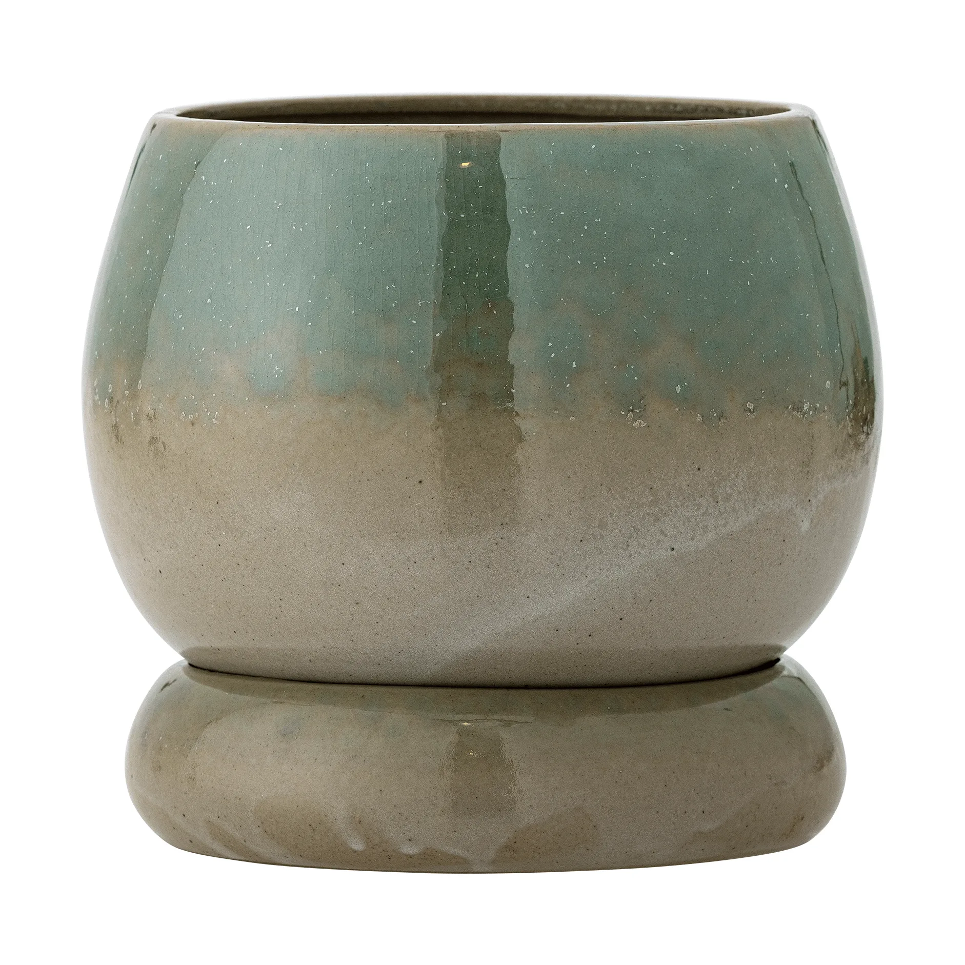 Imke urtepotte med underskål, Green, 18,5x17,5 cm Bloomingville