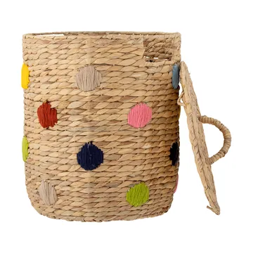 Jooha opbevaringskurv med låg - Natur/Multi - Bloomingville