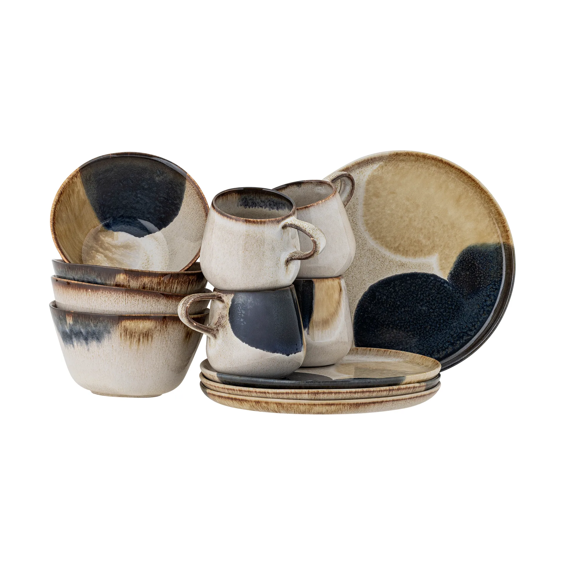 Jules morgenmadsæt 12 dele, Grå Bloomingville