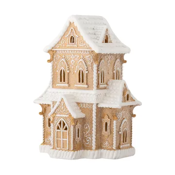 Kevin dekorationshus med lys - Brun, 37 cm - Bloomingville