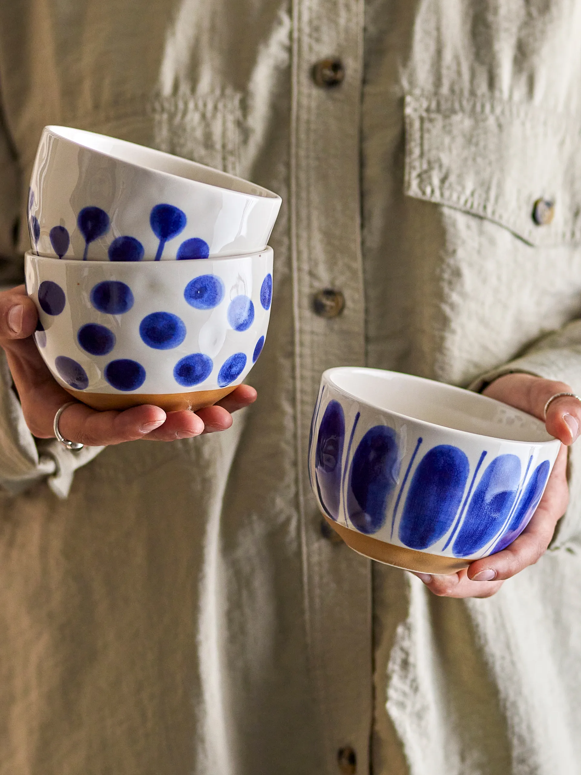 Linora skål 58 cl 3 dele, Blå Bloomingville