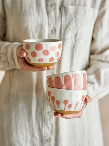 Linora skål 58 cl 3 dele - Rose - Bloomingville