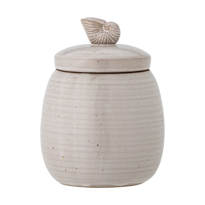 Mahlet krukke med låg Ø11x14 cm, Natural stoneware Bloomingville