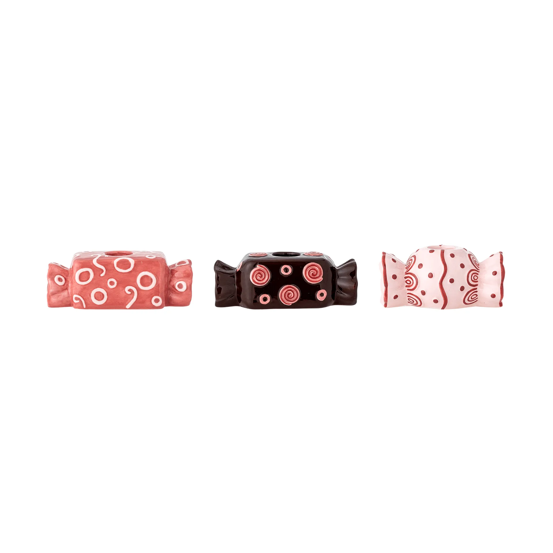 Bloomingville Maiano lysestage Rose, 3 dele, 12 cm