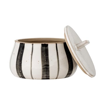 Marita krukke med låg Ø12 cm - Sort/Hvid - Bloomingville