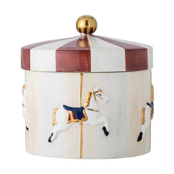 Merry-go-round krukke med låg Ø19,5x20,5 cm - Rød-hvid - Bloomingville