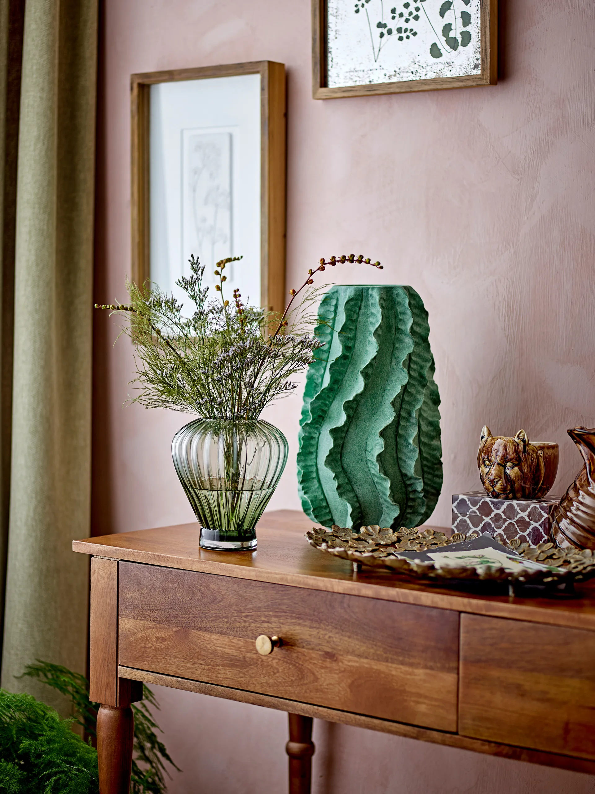 Micha dekorationsbakke 25x43,5 cm, Guld Bloomingville