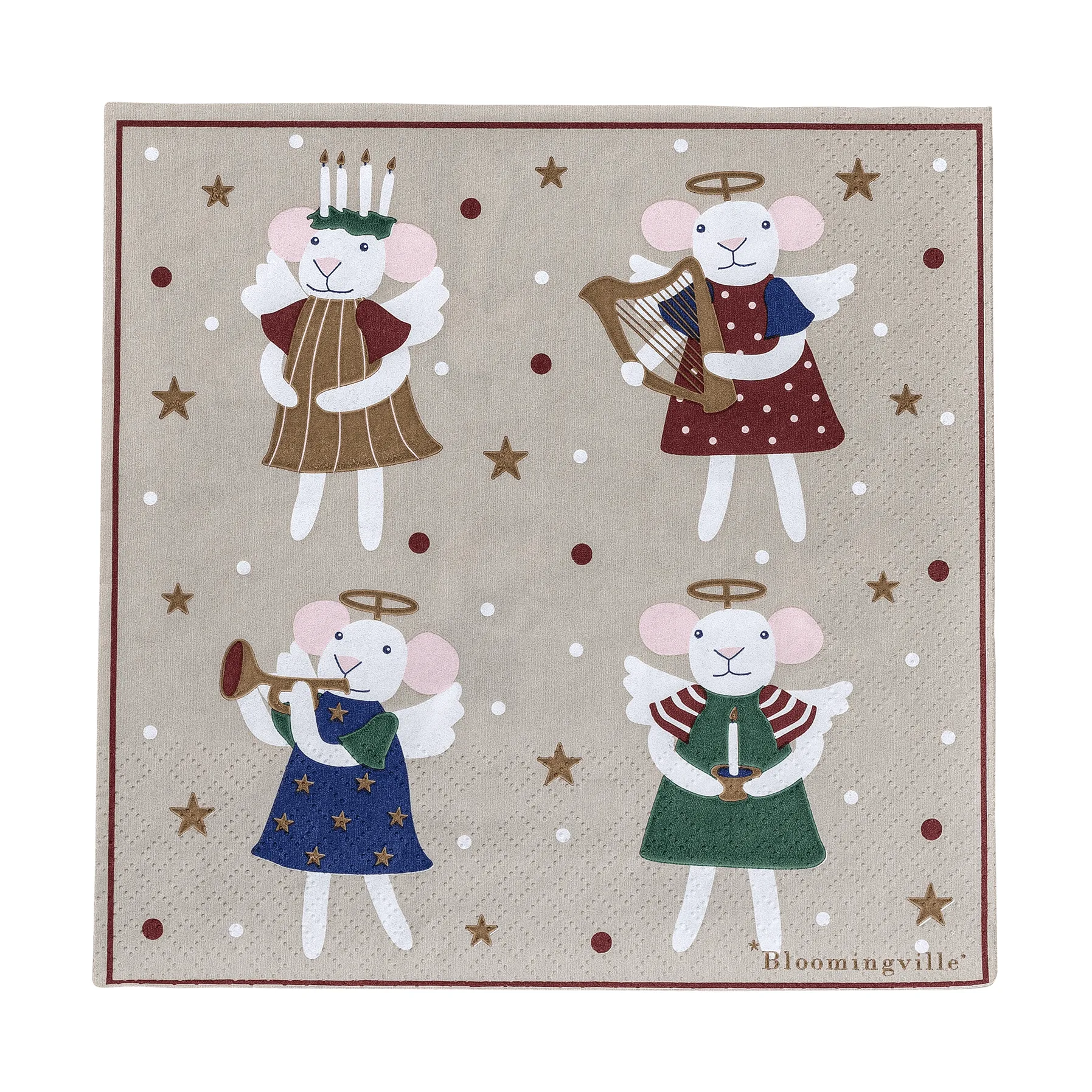 Peo papirserviet, Multi, 33x33 cm Bloomingville