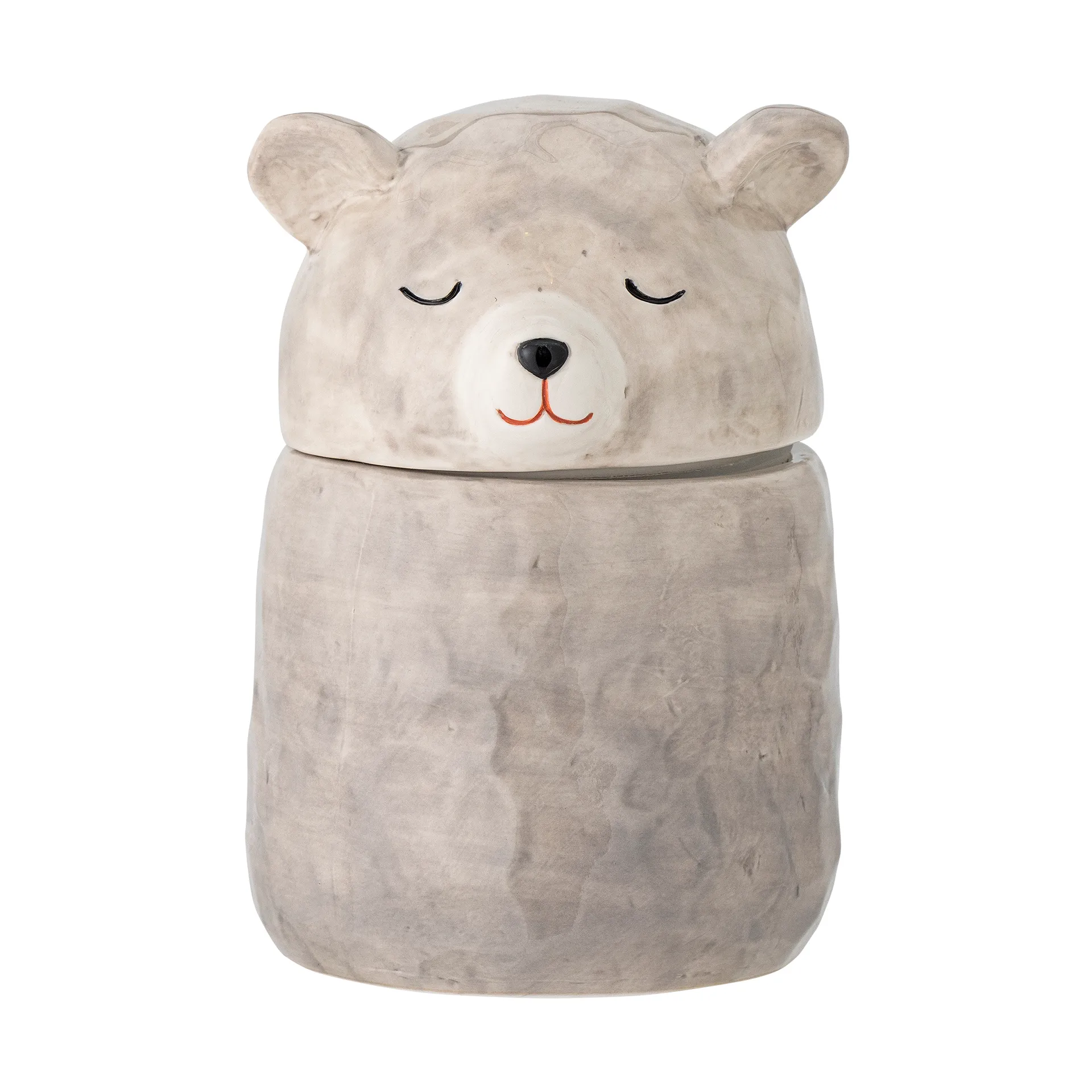 Puk krukke med låg Ø10 cm, Grå Bloomingville