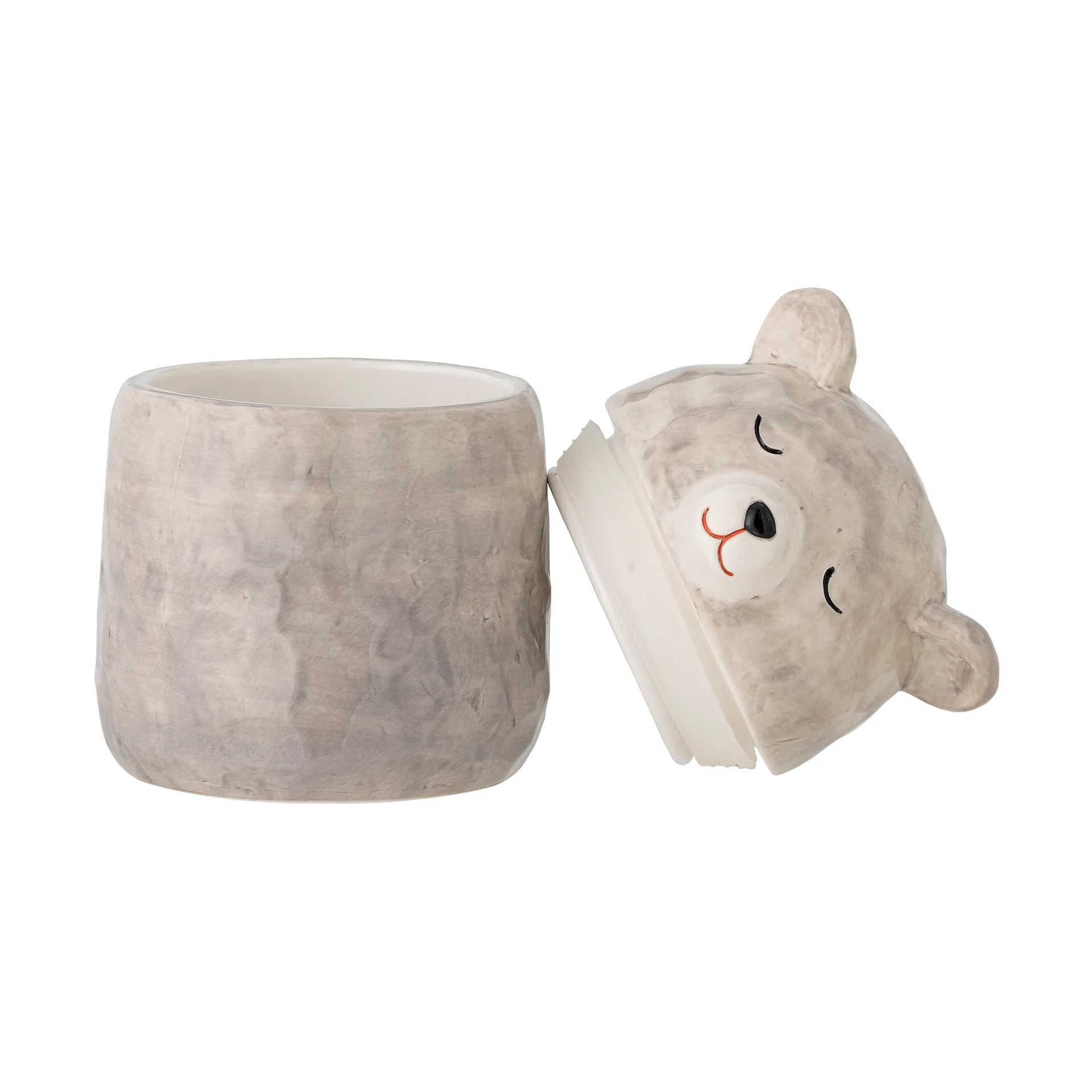 Puk krukke med låg Ø10 cm, Grå Bloomingville