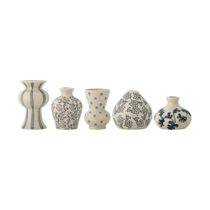 Quinto vase - Blue Stoneware, 5 dele - Bloomingville