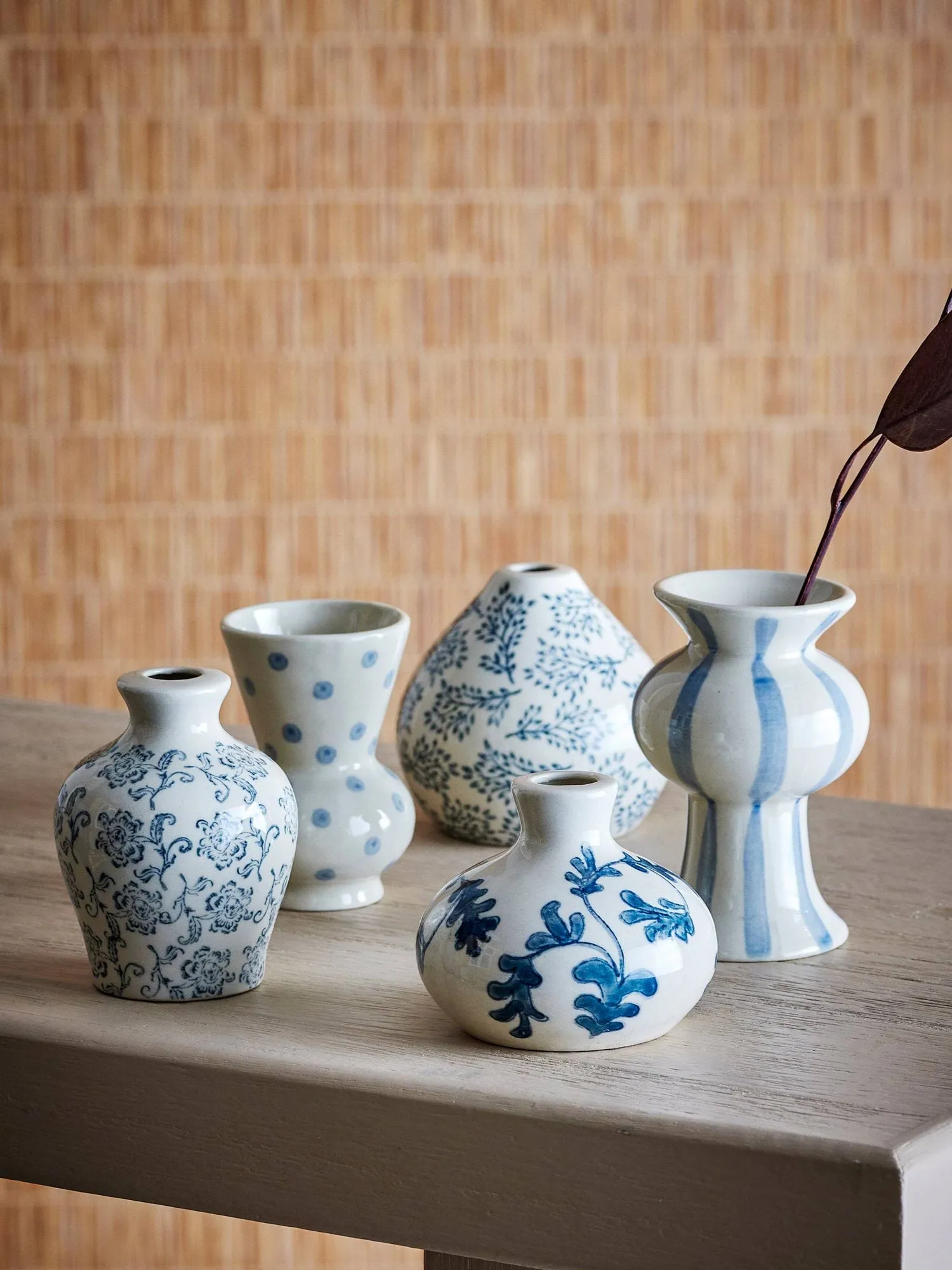 Quinto vase, Blue Stoneware, 5 dele Bloomingville