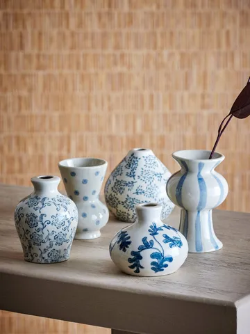 Quinto vase - Blue Stoneware, 5 dele - Bloomingville