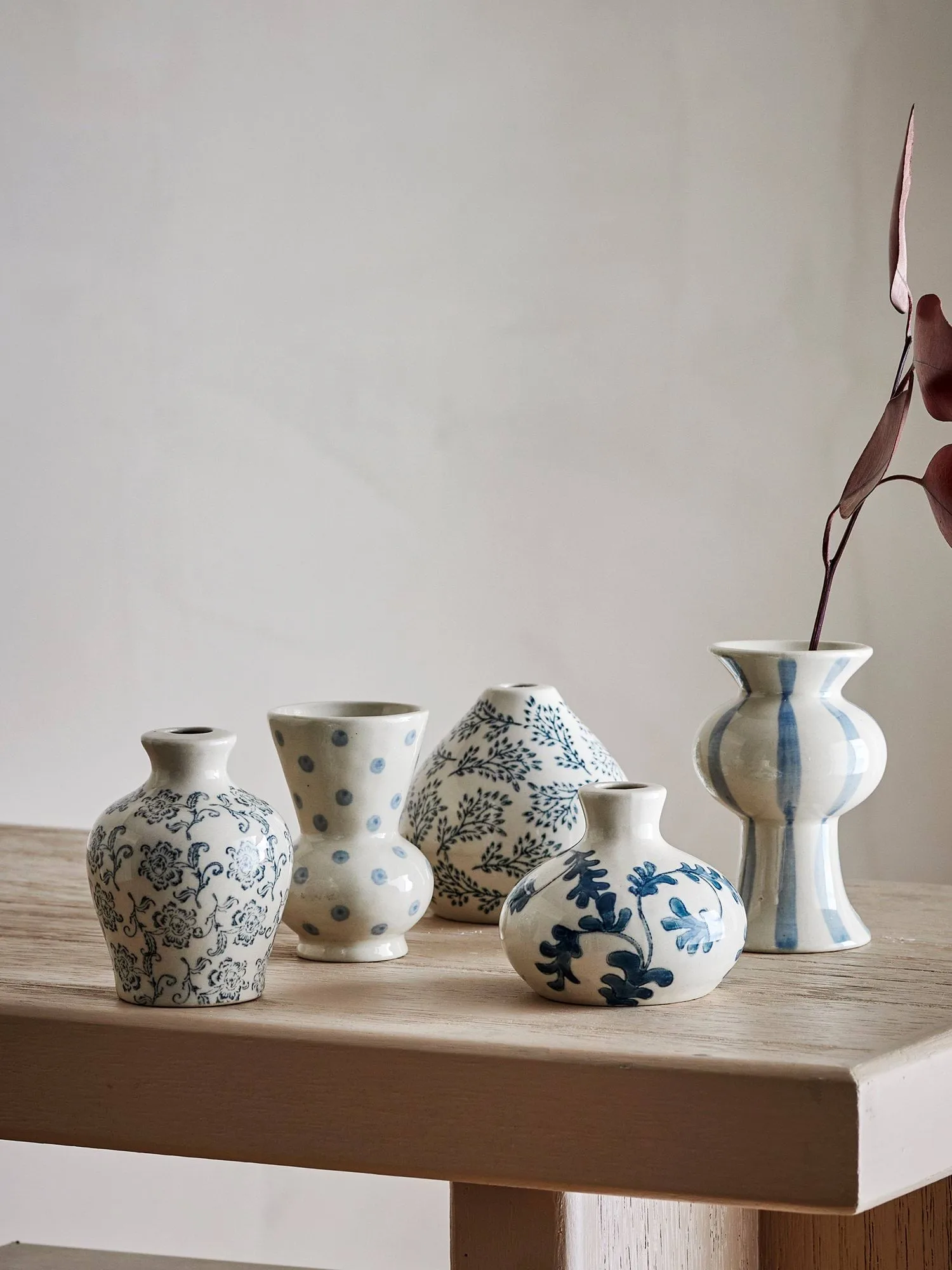 Quinto vase, Blue Stoneware, 5 dele Bloomingville