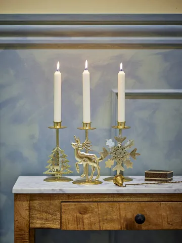 Sauda lysestage - Guld, 3 dele, 20 cm - Bloomingville