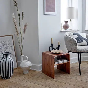 Schila vase terrakotta 44 cm - Sort/Hvid - Bloomingville