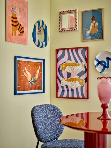 Travis vægspejl 39,5x38,5 cm - Blå - Bloomingville