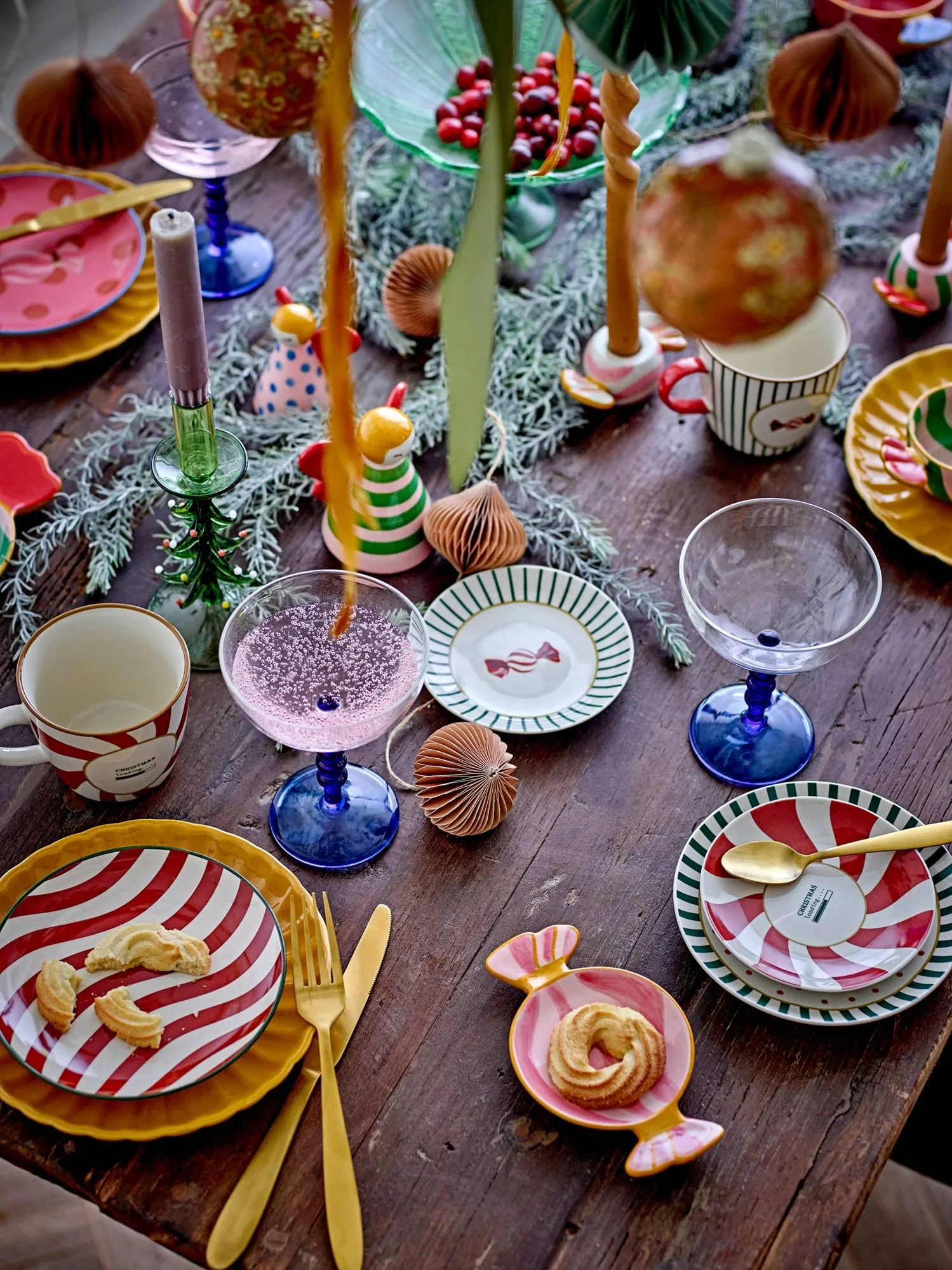 Yule desserttallerken, Rød-grøn, 2 dele, Ø12,5 cm Bloomingville