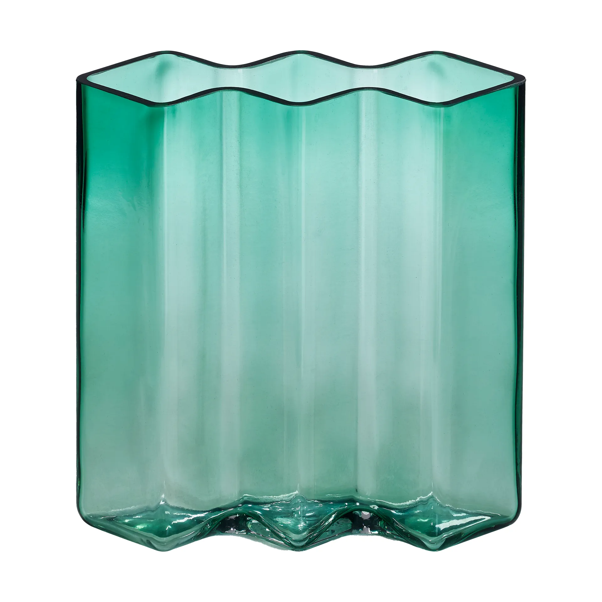 Row vase tre kamre høj., Grøn Born In Sweden