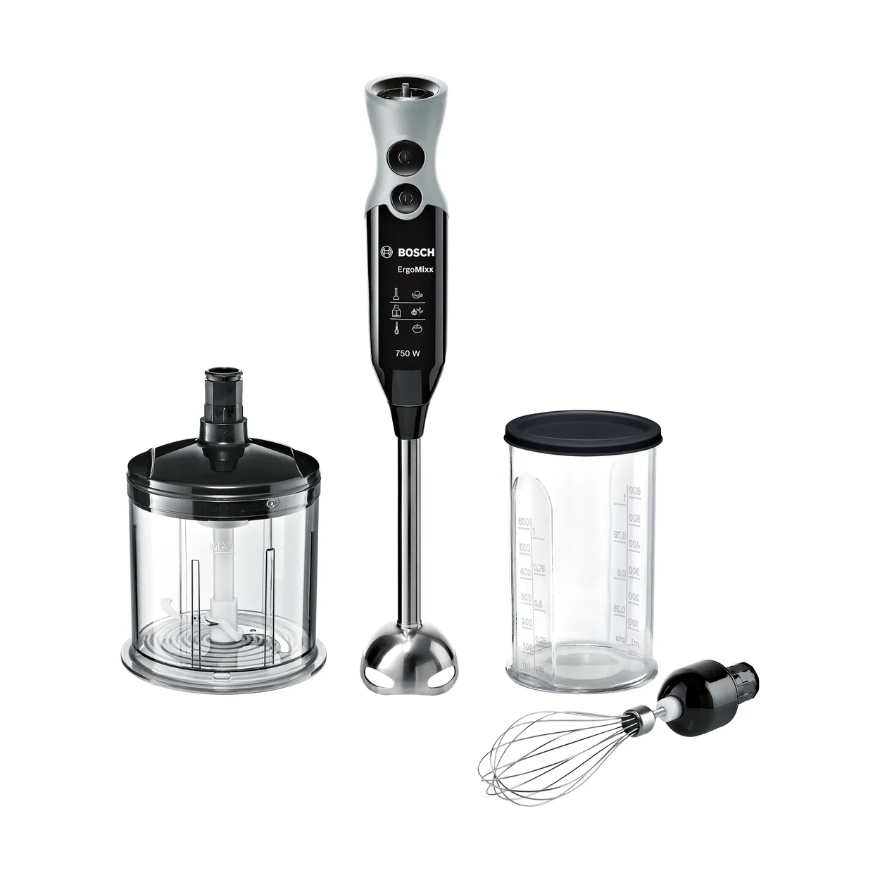 Bosch Bosch ErgoMixx MSM67160 stavblender sæt 750W Sort-vinduesgrå