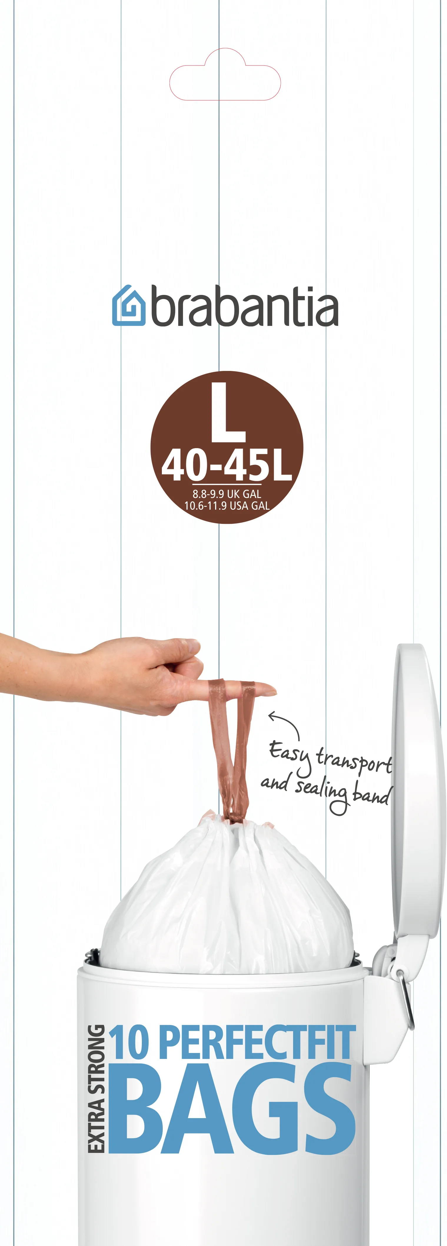 Affaldsposer L 10 poser/rulle, 45 L Brabantia
