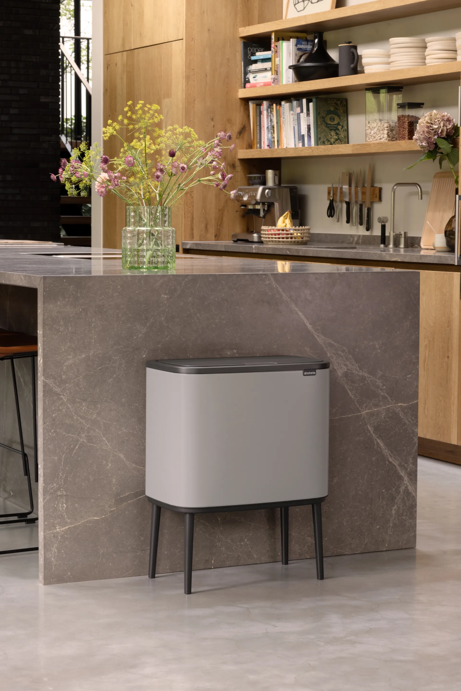 Bo touch bin 11+23 liter, Soft grey Brabantia