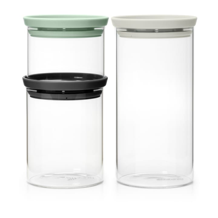 Brabantia glasburk 3 stk - Sort/Grå/Grøn - Brabantia