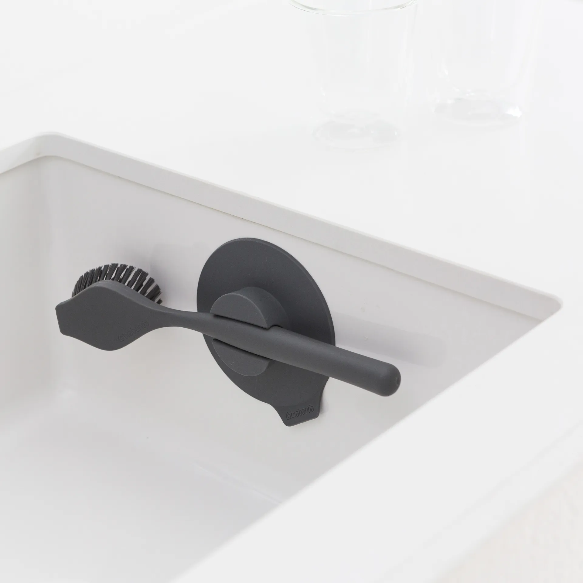 Brabantia opvaskebørste med sugekop, mørkegrå Brabantia