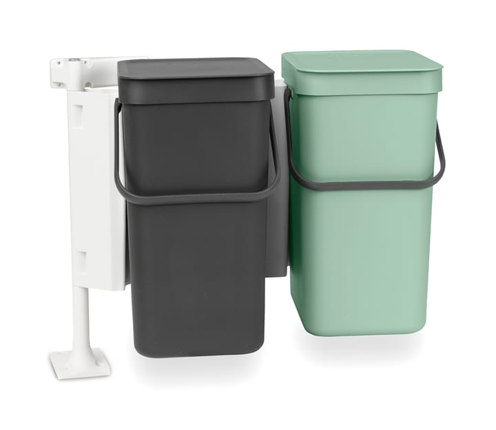 Indbygningssystem Sort & Go 2x12L, Mørkegrå & jade green Brabantia