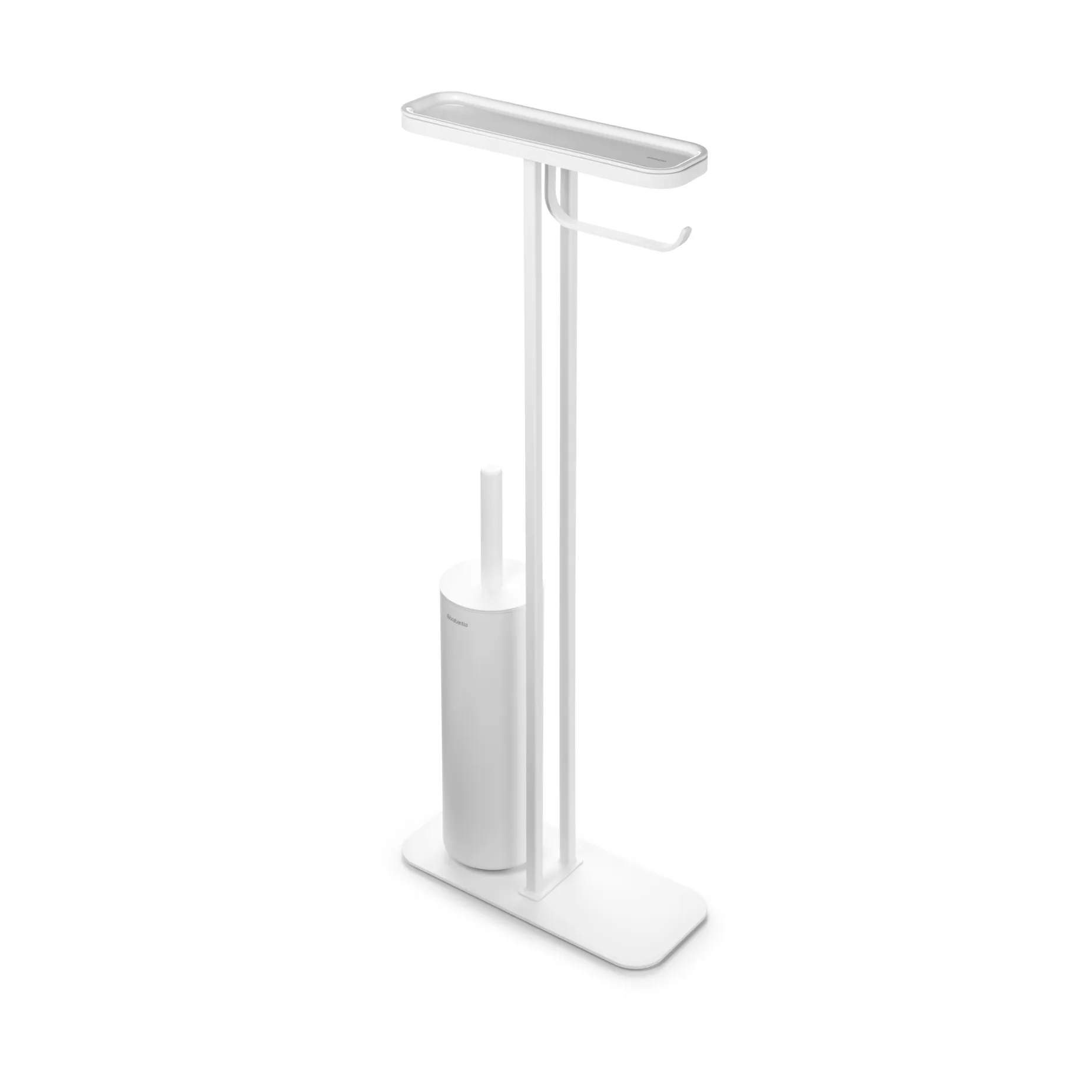 MindSet toiletbørste med hylde og holder, Mineral Fresh White Brabantia
