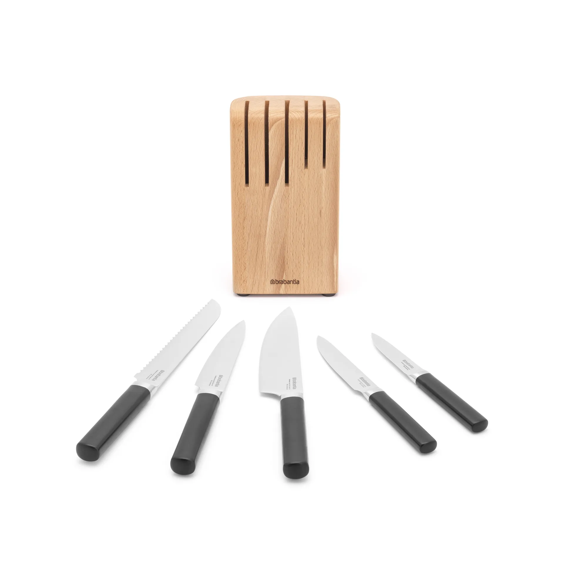 Profile knivblok med knive 5 stk., Træ Brabantia