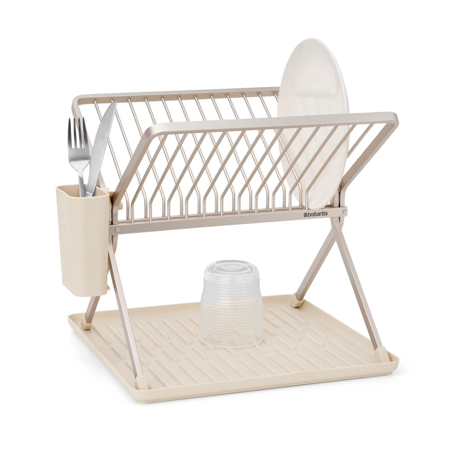 Sinkside sammenklappeligt opvaskestativ 37 cm, Soft Beige Brabantia