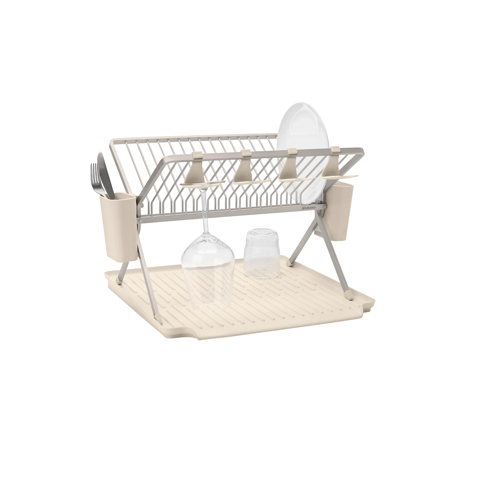 Sinkside sammenklappeligt opvaskestativ 51 cm, Soft Beige Brabantia