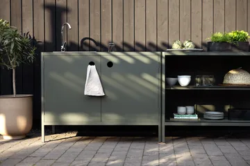 Kelia udekøkken bænk med hylder - Nordic green, 121x91x64 cm - Brafab