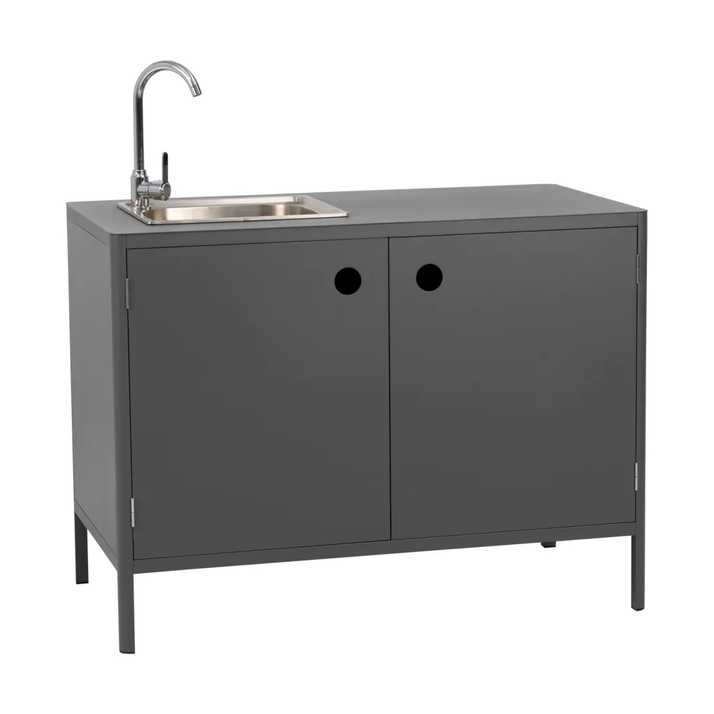 Kelia udekøkken underskab med vask, Antracit, 121x90x64 cm Brafab