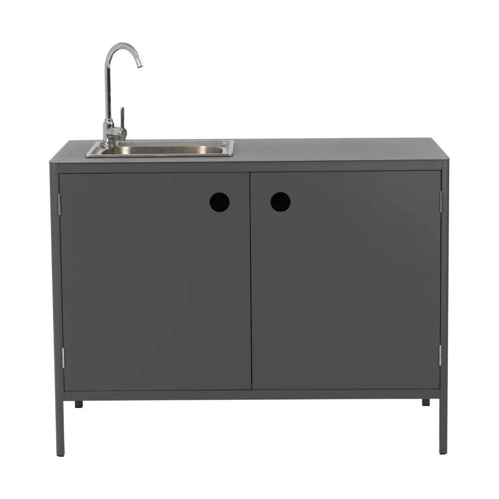 Kelia udekøkken underskab med vask, Antracit, 121x90x64 cm Brafab