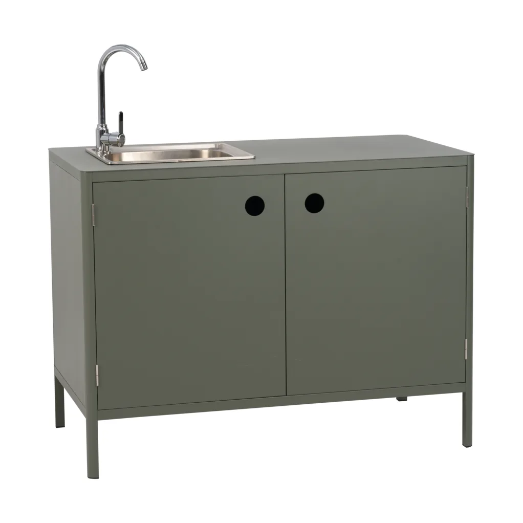 Kelia udekøkken underskab med vask, Nordic green, 121x90x64 Brafab
