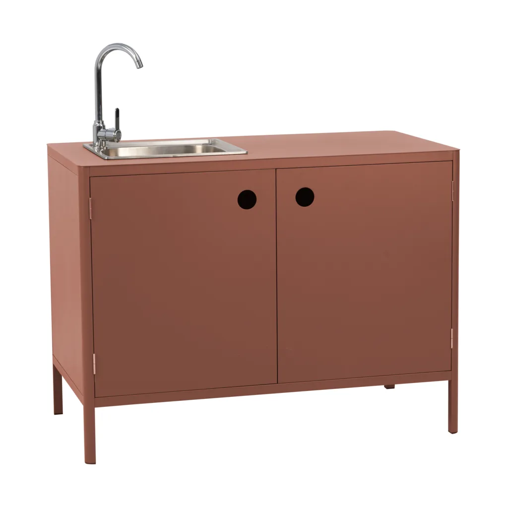 Kelia udekøkken underskab med vask, Zin red, 121x90x64 Brafab