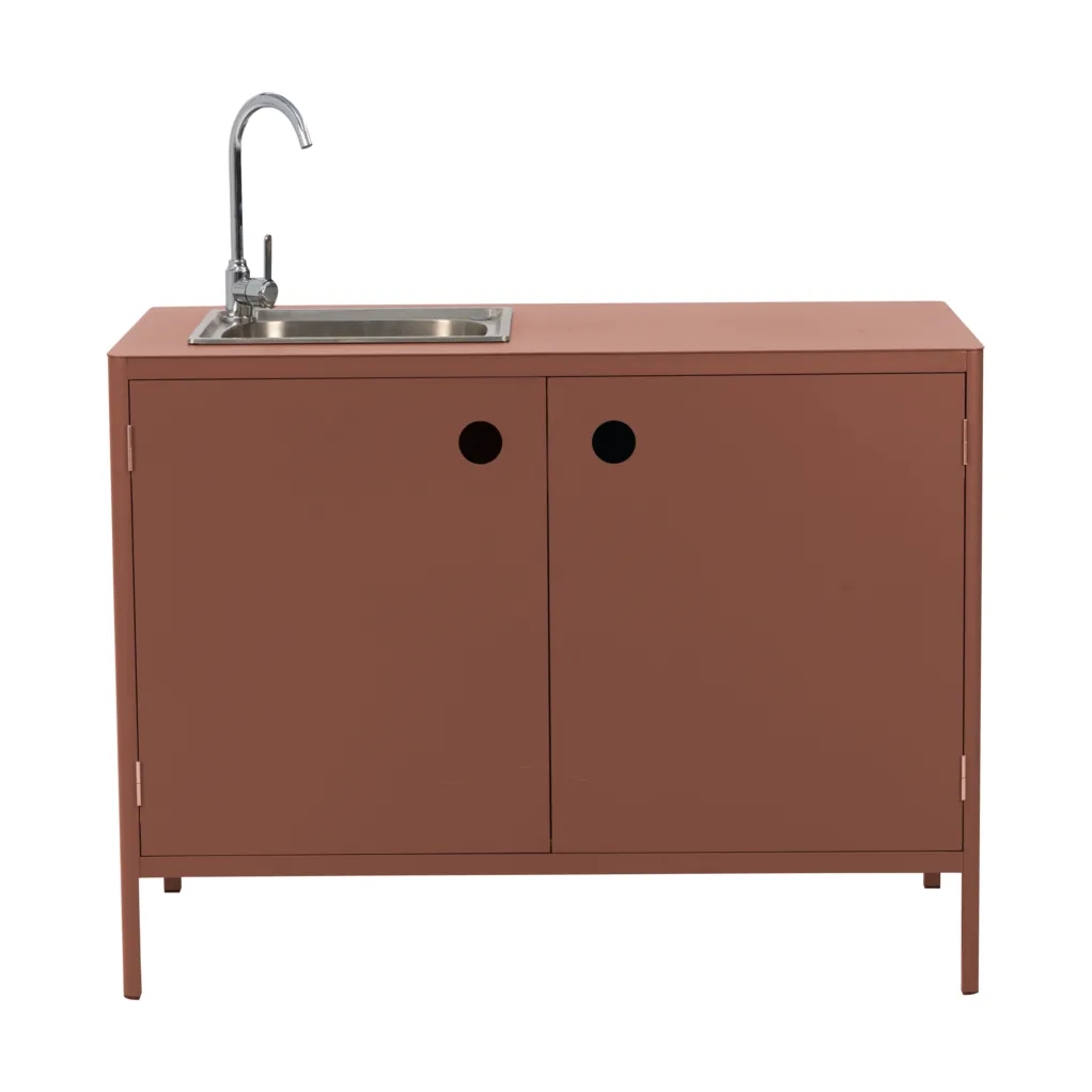 Kelia udekøkken underskab med vask, Zin red, 121x90x64 Brafab