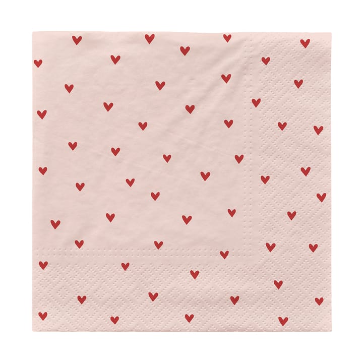 Amor papirservietter 33x33 cm 20 pk - Soft pink-red - Broste Copenhagen