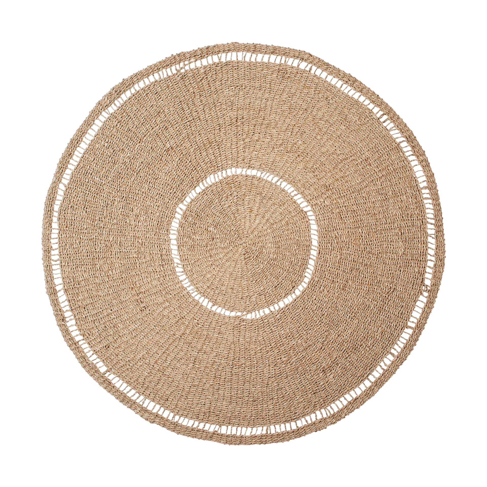 Anina tæppe søgræs Ø120 cm, Natural Broste Copenhagen