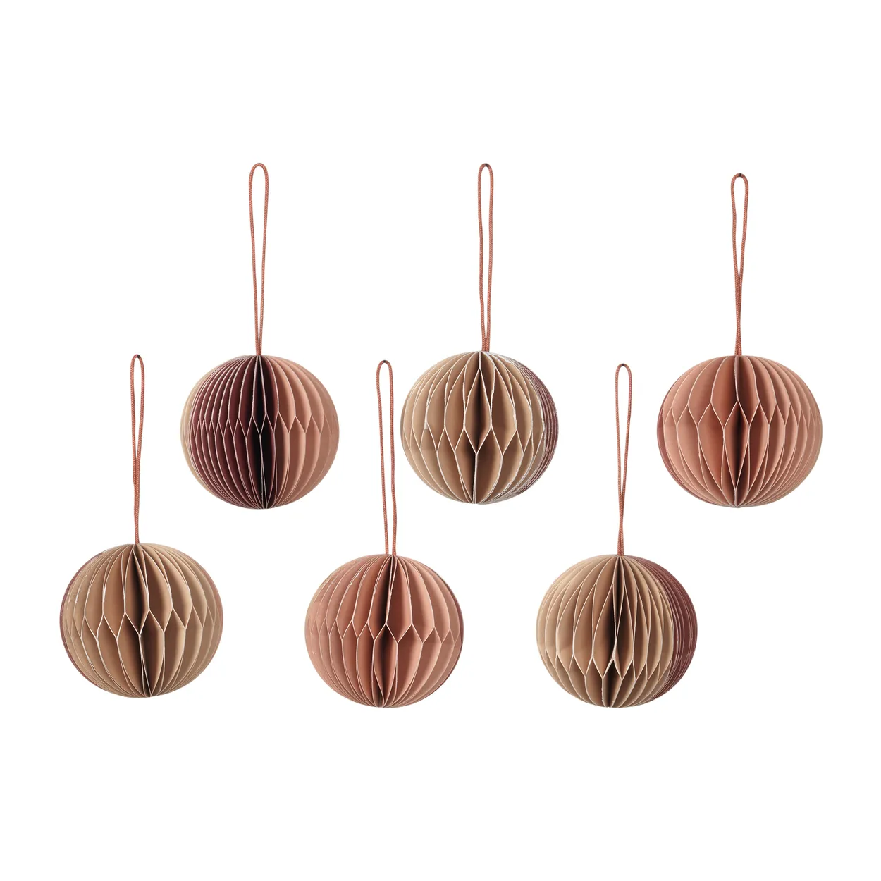 Broste Copenhagen Ball julekugle honeycomb Ø5 cm 6 dele Multi/Pink