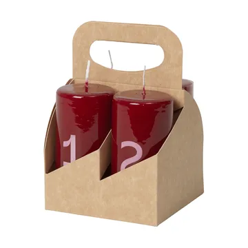 Broste adventslys - Burgundy-White, 4 dele - Broste Copenhagen