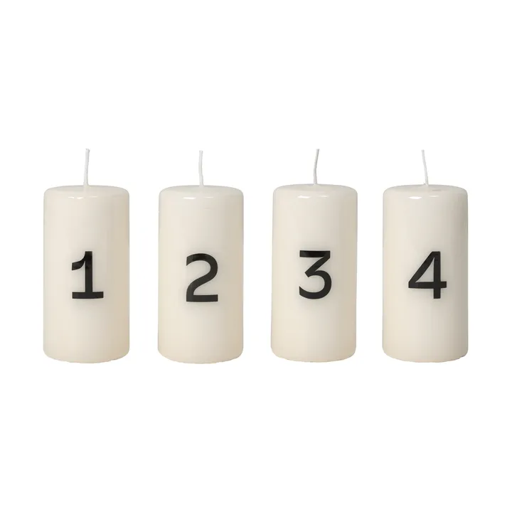Broste adventslys - White-Black, 4 dele - Broste Copenhagen