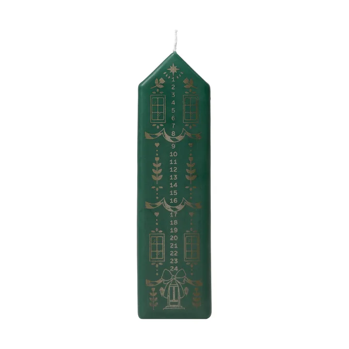 Casa kalenderlys - Dark Green-Gold - Broste Copenhagen