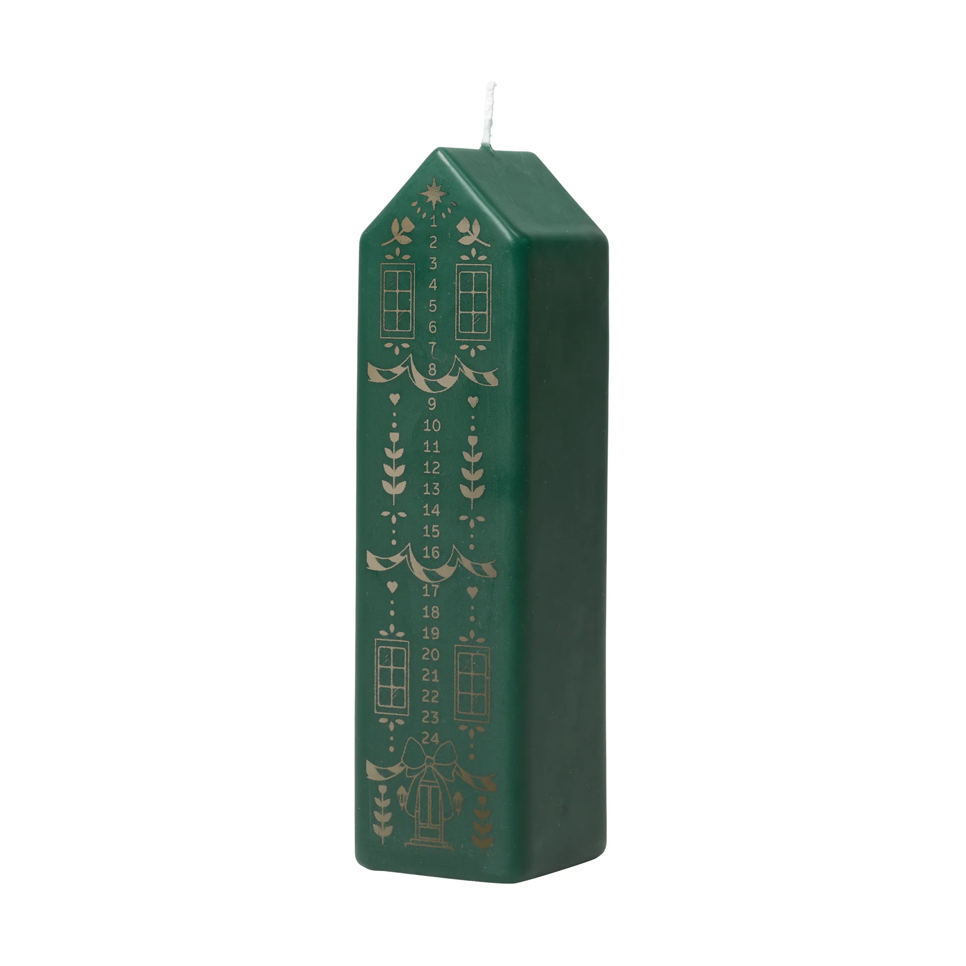 Casa kalenderlys, Dark Green-Gold Broste Copenhagen