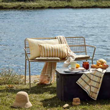 Frankie bomuldsplaid 130x180 cm - Taos taupe beige - Broste Copenhagen