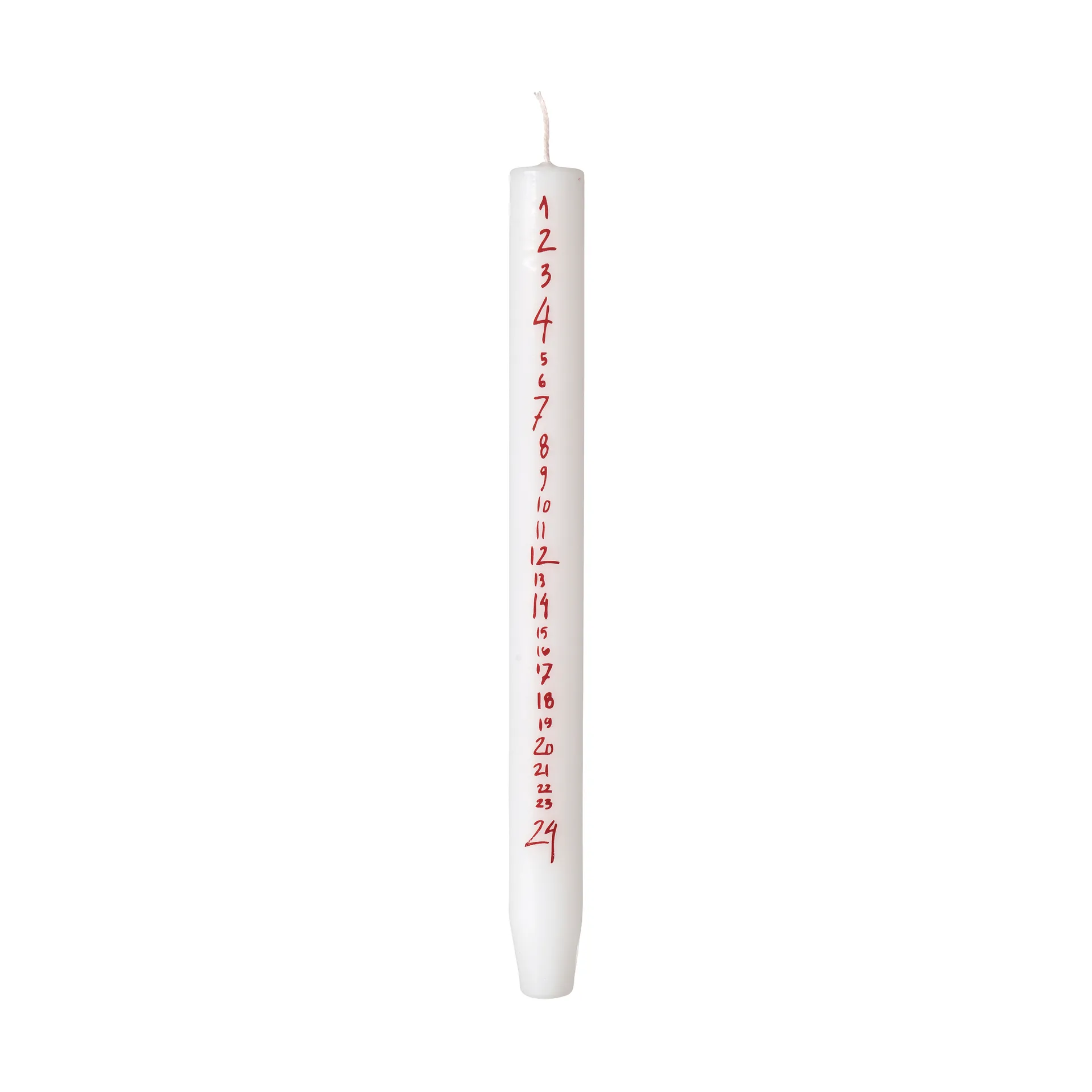 Handwritten kalenderlys, Pure White-Red Broste Copenhagen